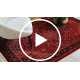 ORIENT Y307 tepih bordo / crni Okvir, klasični, ornament, s resama